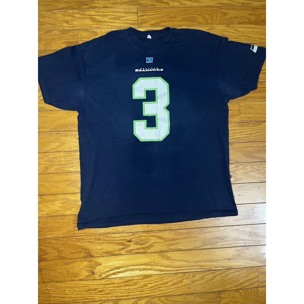 Men's Seattle Seahawks Russell Wilson Jersey Tee Shirt Size Extra Large